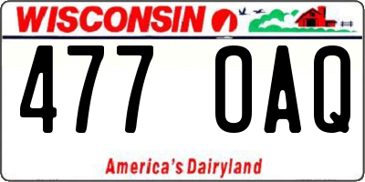 WI license plate 477OAQ