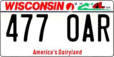 WI license plate 477OAR