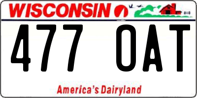 WI license plate 477OAT