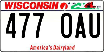 WI license plate 477OAU