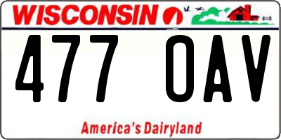 WI license plate 477OAV