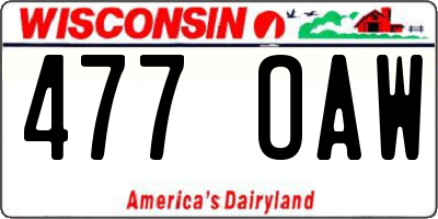 WI license plate 477OAW
