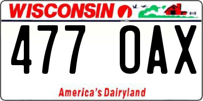WI license plate 477OAX