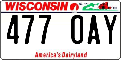 WI license plate 477OAY