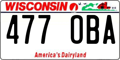 WI license plate 477OBA