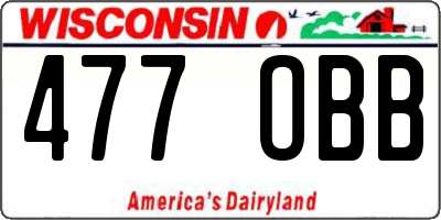 WI license plate 477OBB