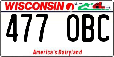 WI license plate 477OBC