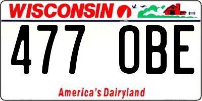 WI license plate 477OBE