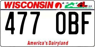WI license plate 477OBF