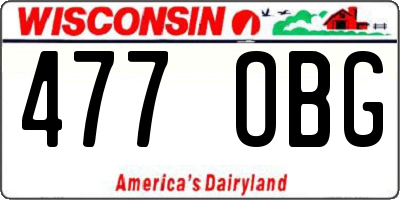 WI license plate 477OBG