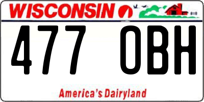 WI license plate 477OBH