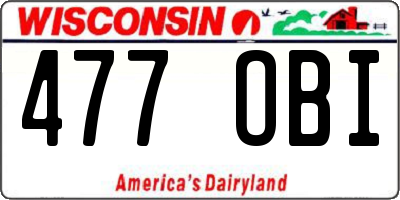 WI license plate 477OBI