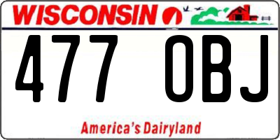 WI license plate 477OBJ