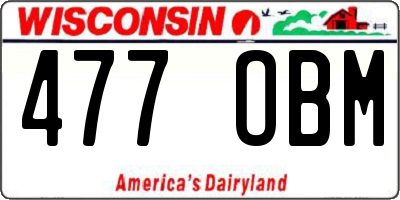 WI license plate 477OBM