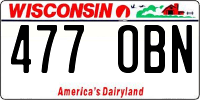 WI license plate 477OBN