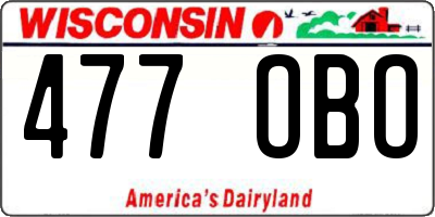 WI license plate 477OBO