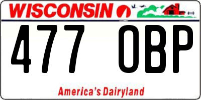 WI license plate 477OBP