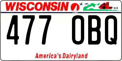 WI license plate 477OBQ