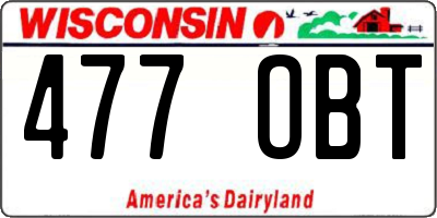 WI license plate 477OBT