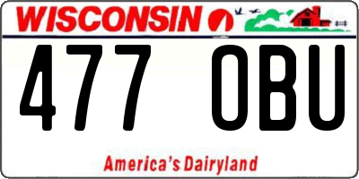 WI license plate 477OBU