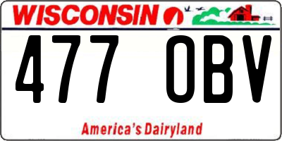 WI license plate 477OBV