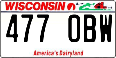 WI license plate 477OBW