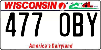 WI license plate 477OBY