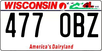 WI license plate 477OBZ