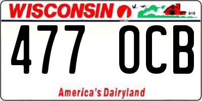WI license plate 477OCB