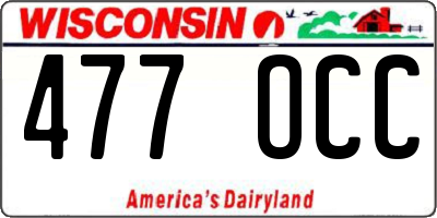 WI license plate 477OCC