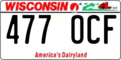 WI license plate 477OCF