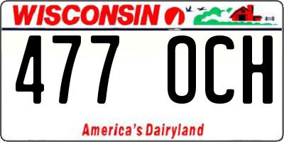 WI license plate 477OCH