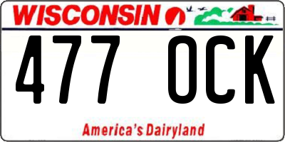 WI license plate 477OCK