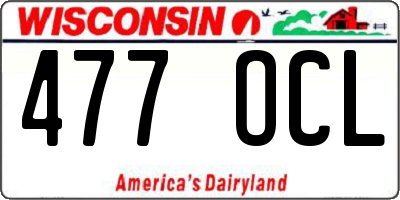 WI license plate 477OCL