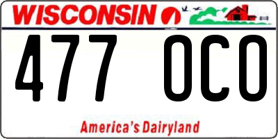 WI license plate 477OCO