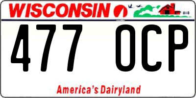 WI license plate 477OCP