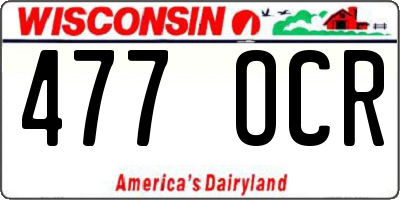 WI license plate 477OCR