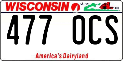 WI license plate 477OCS