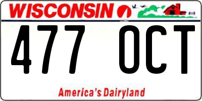 WI license plate 477OCT