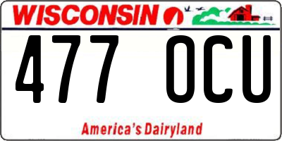 WI license plate 477OCU