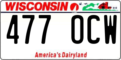WI license plate 477OCW