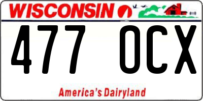 WI license plate 477OCX