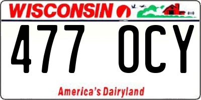 WI license plate 477OCY