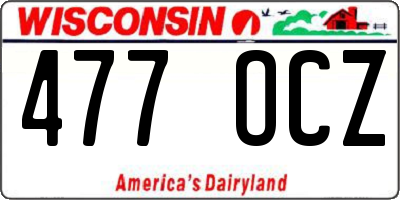 WI license plate 477OCZ