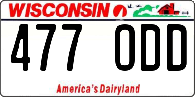 WI license plate 477ODD