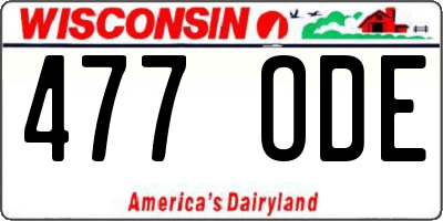 WI license plate 477ODE