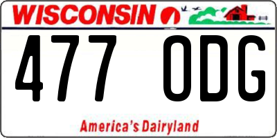 WI license plate 477ODG