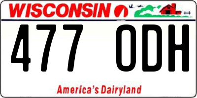 WI license plate 477ODH