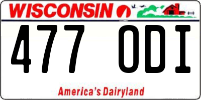 WI license plate 477ODI