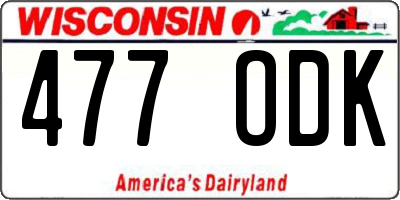 WI license plate 477ODK